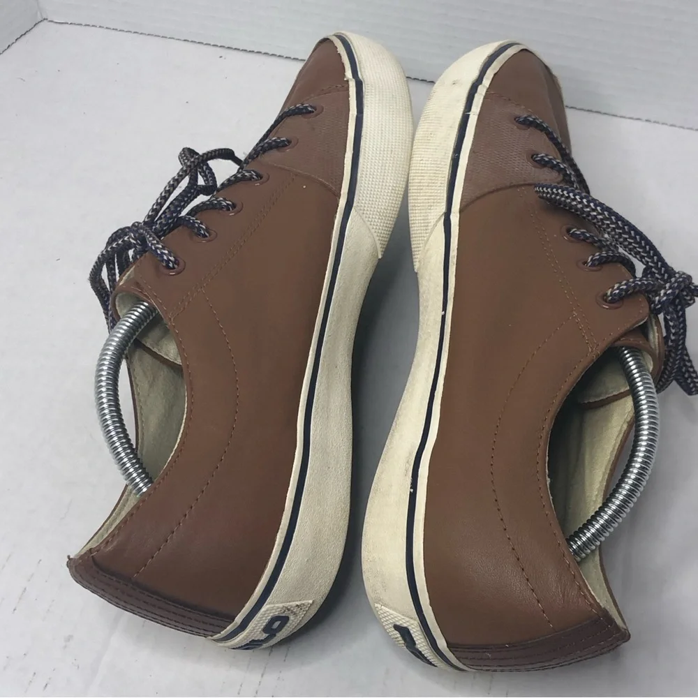 Ralph Lauren Loafers Polo Mens 11.5D Cantor Low II Leather Brown Boat Shoes